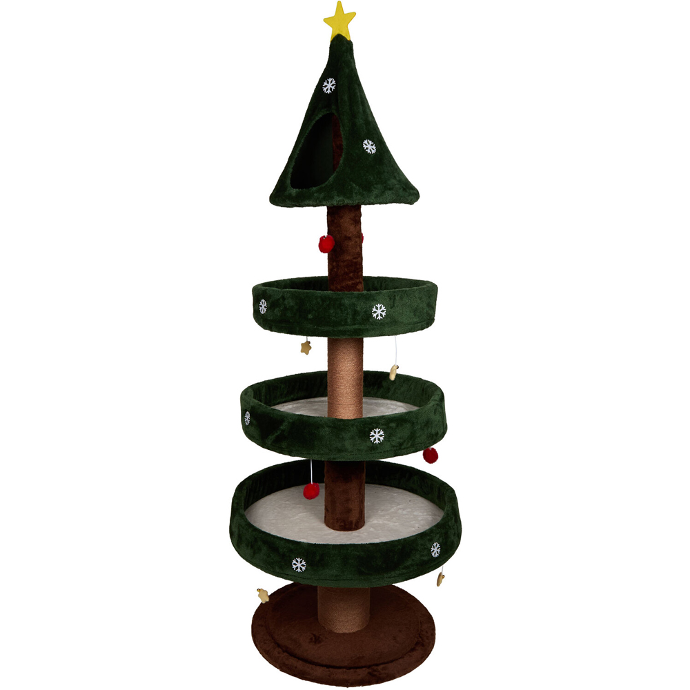 Christmas Tree Cat Tower Green Image 10