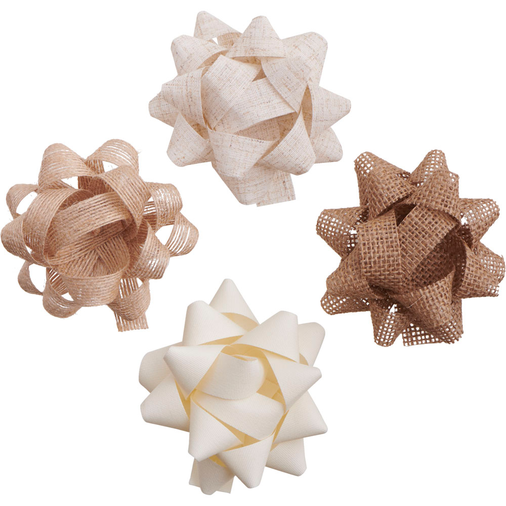 Wilko 4 Pack Fabric Bows Image 1