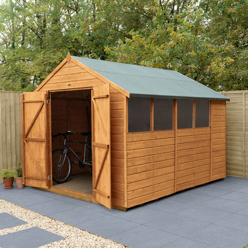 Forest Garden 10 x 8ft Double Door Shiplap Dip Treated Apex Shed Image 2
