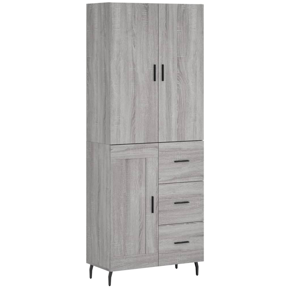 vidaXL 3 Door 3 Drawer Grey Sonoma Highboard Image 2