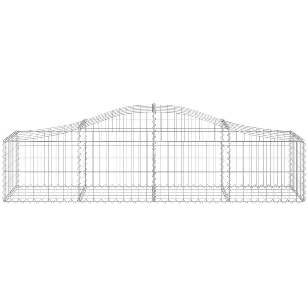 vidaXL Silver Galvanised Iron Arched Gabion Basket 200 x 50 x 40/60cm 15 Pack Image 2