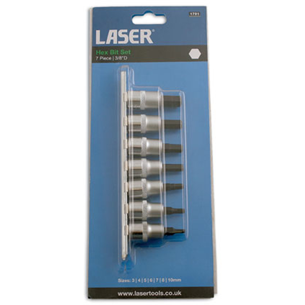 Laser 7 Piece 3/8 inch D Hex Socket Bit Set Image 5