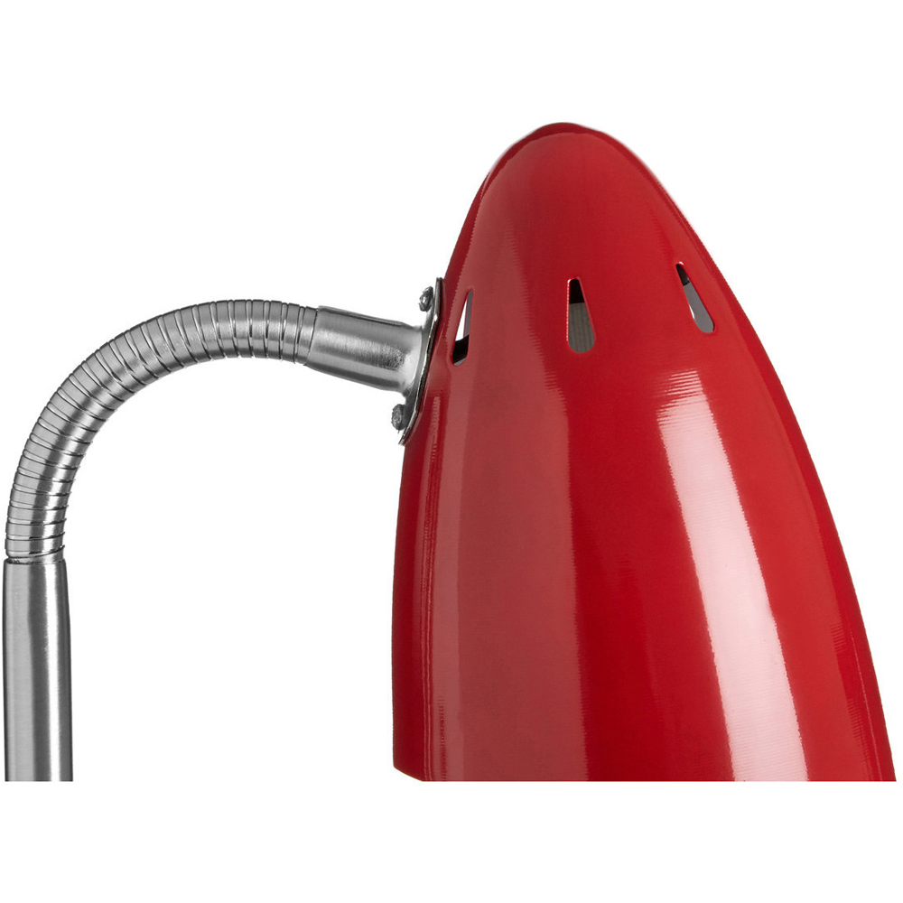 Premier Housewares Red Gloss Desk Lamp Image 4