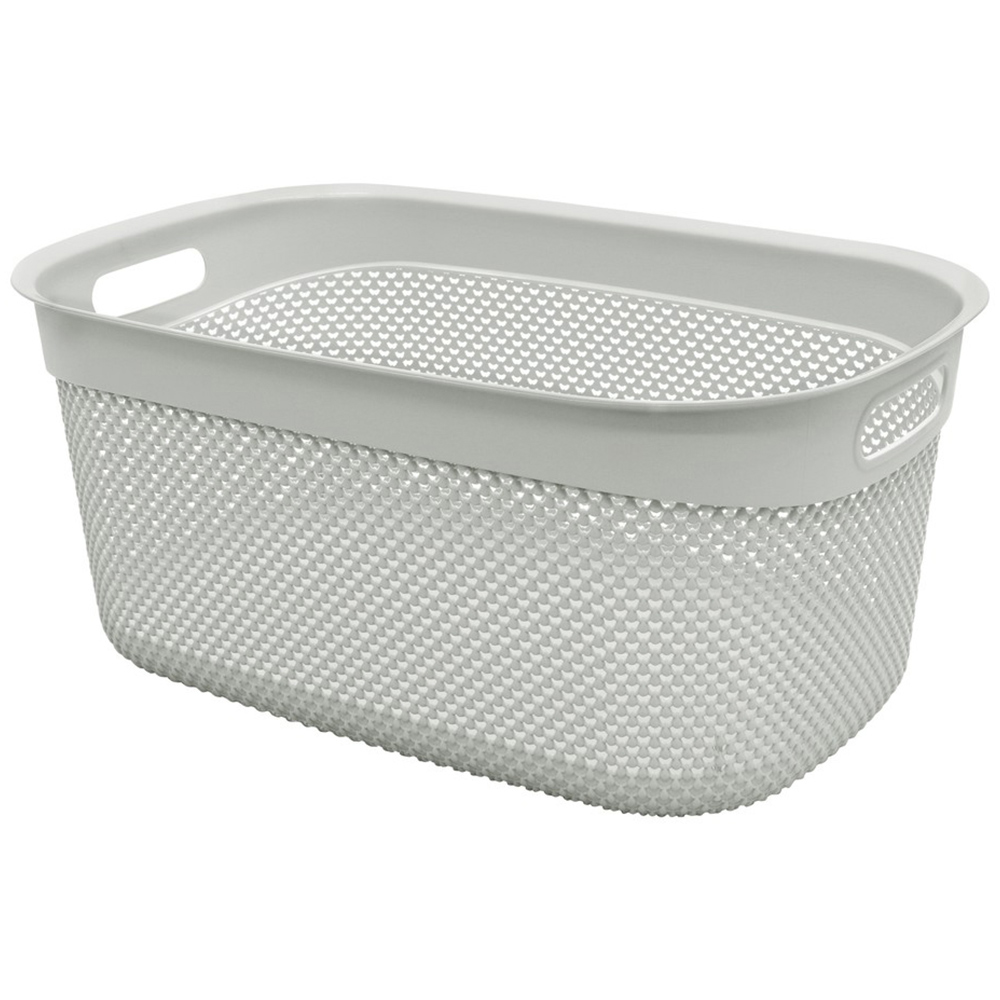 JVL Droplette 33L Ice Grey Laundry Basket Image 1