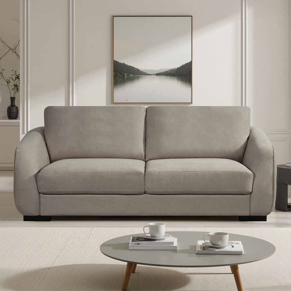 Artemis Home Fairview 3 Seater Brown Fabric Sofa Image 3