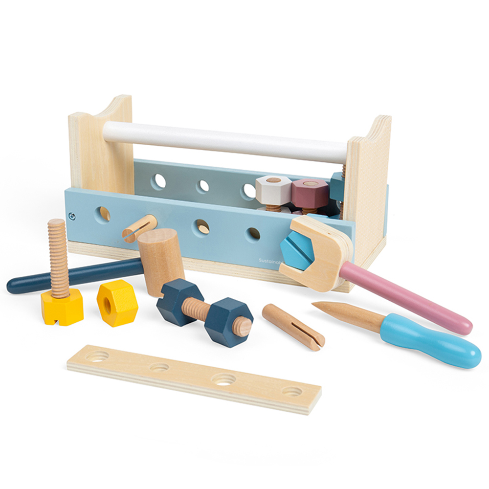 Bigjigs Toys 12 Piece FSC Activity Work Bench Multicolour Image 1