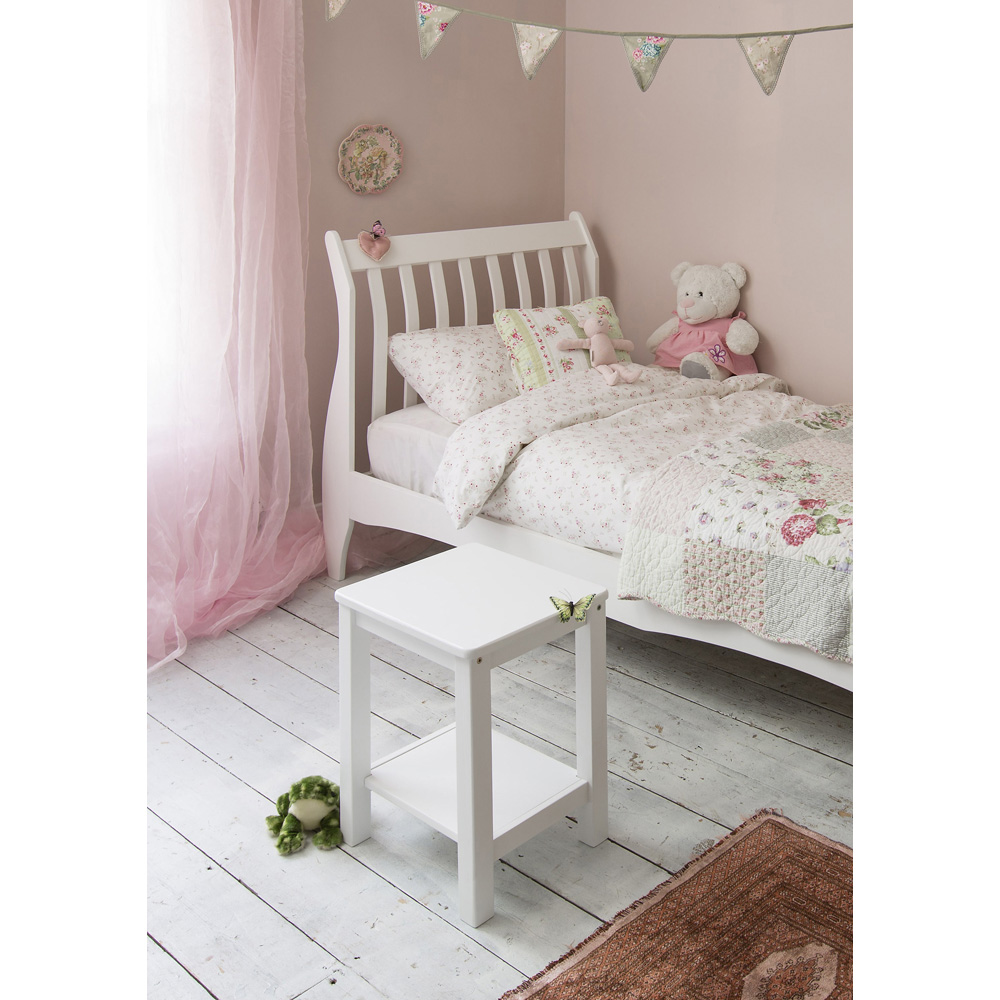 Noa and Nani Sussex Single Shelf White Bedside Table Image 3