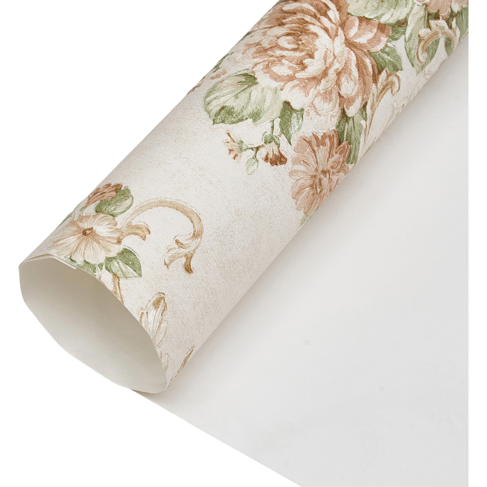 Living and Home Light Beige 3D Embossed Non-Pasted Wallpaper Roll 950 x 53cm Image 4