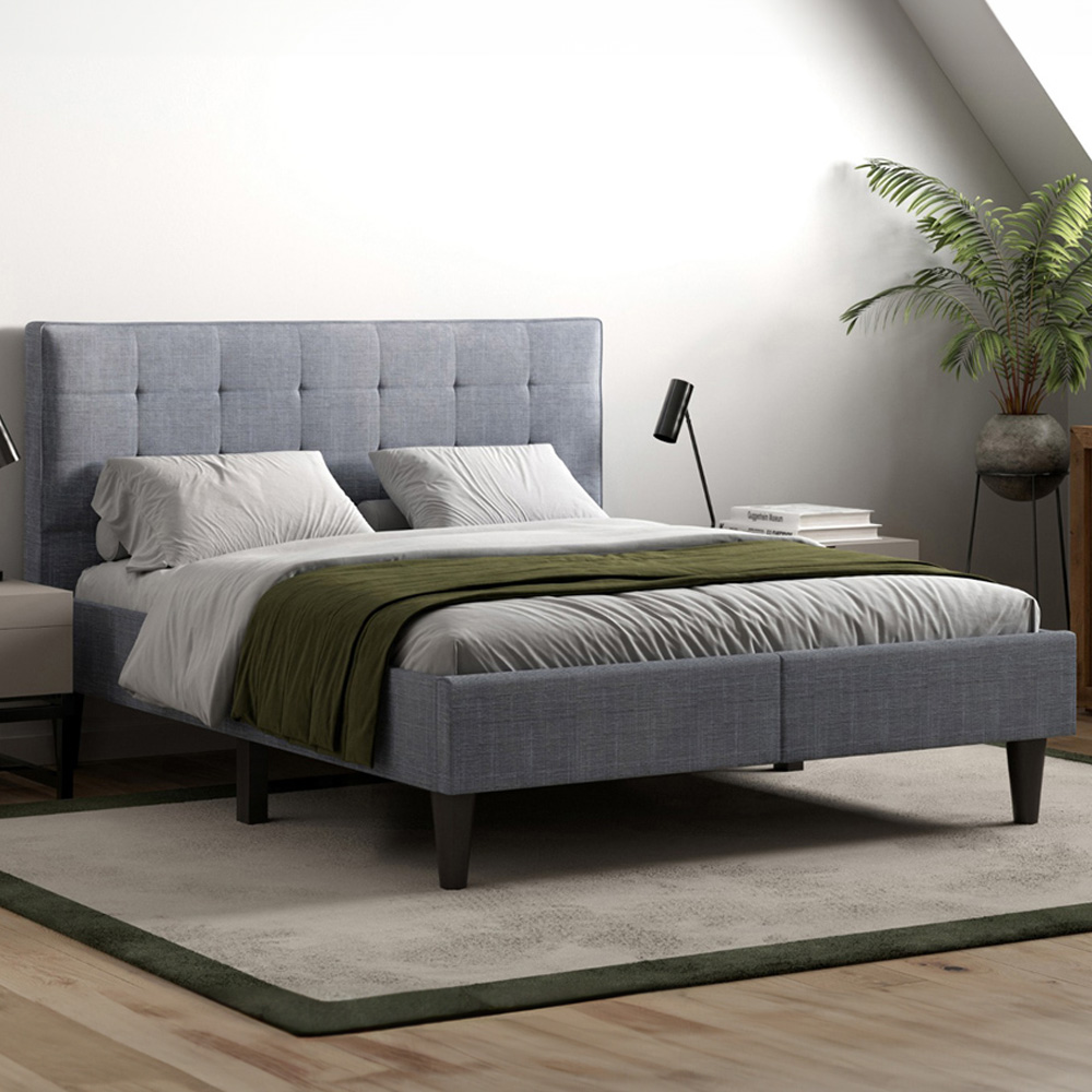 Flair Perth Double Grey Fabric Bed Frame Image 1