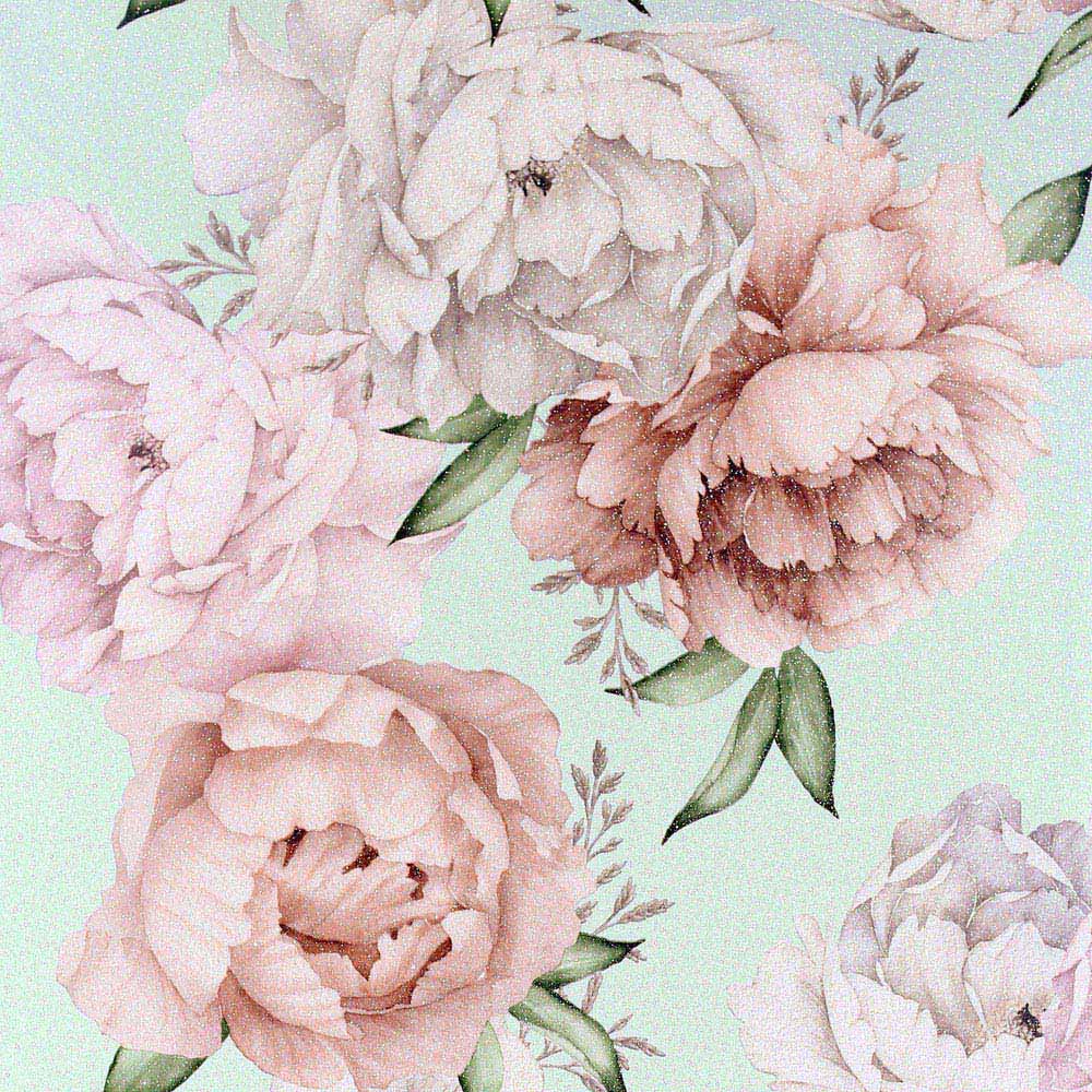 Arthouse Mixed Peonies Mint Wallpaper Image 1