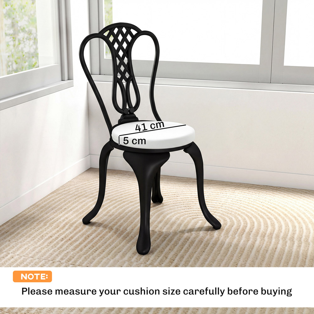 Outsunny White Bistro Chair Cushion 41cm 4 Pack Image 9