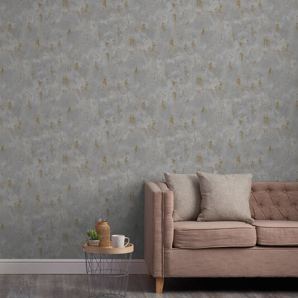 Grandeco Urban Textured Concrete Grey Wallpaper by Paul Moneypenny Image 3