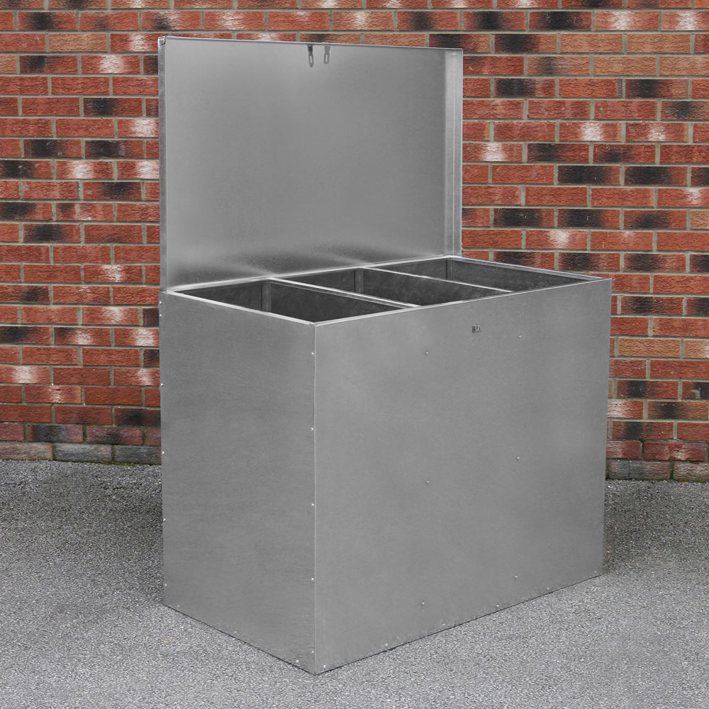 Monster Shop Galvanised Feed Store with 3 Compartments Image 2