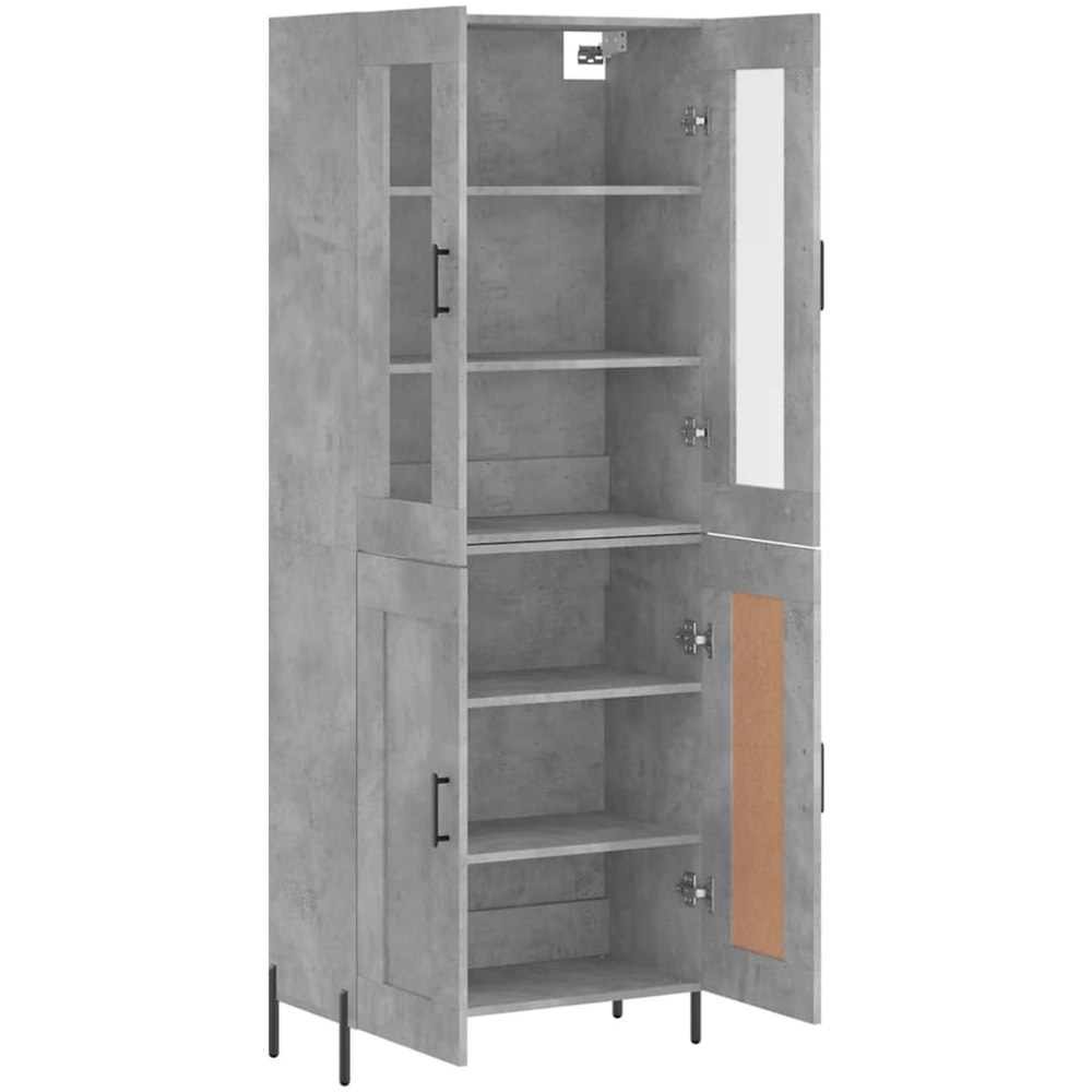 vidaXL 4 Door Concrete Grey Highboard Image 4