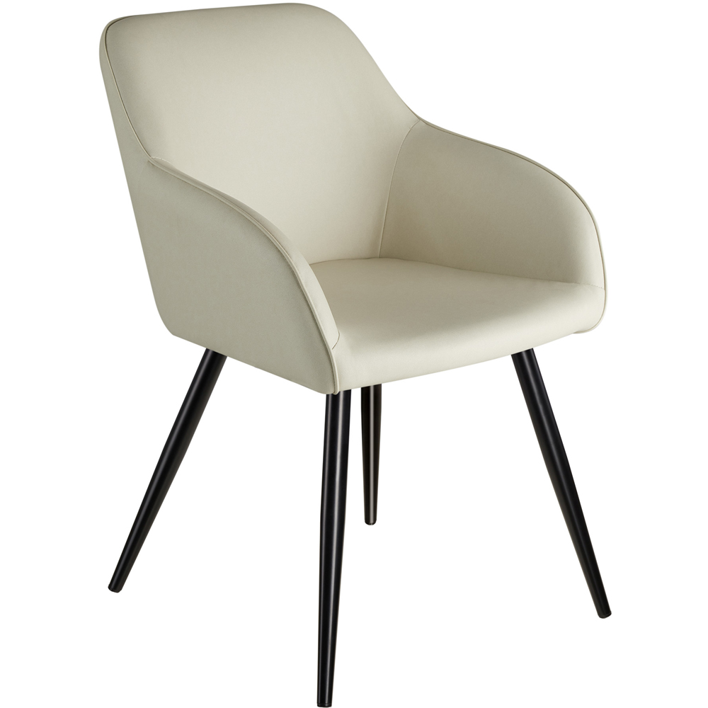 tectake Marilyn Set of 8 Cream Chair with Black Steel Legs Image 3