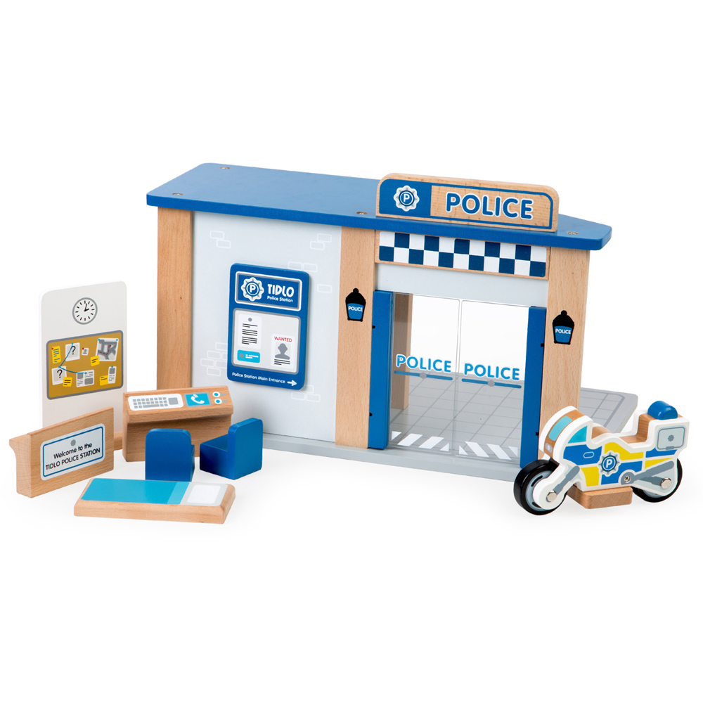 Tidlo Wooden Police Station Playset Image 1