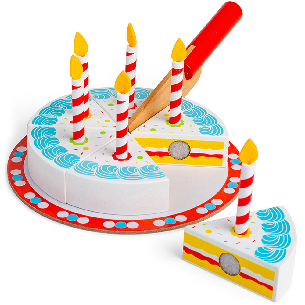 Bigjigs Toys Wooden Birthday Cake with Candles Multicolour Image 3