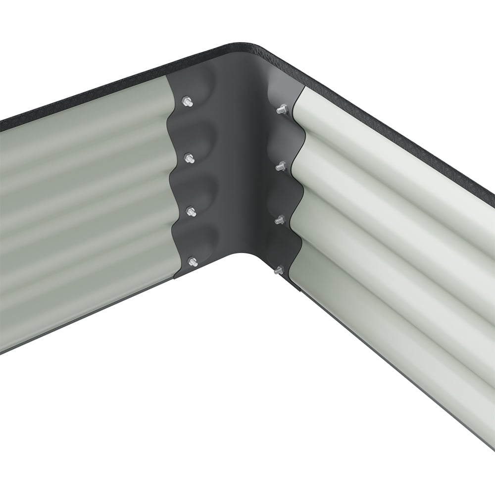 Living and Home Dark Grey Rectangular Galvanised Steel Raised Garden Bed 180 x 120cm Image 3