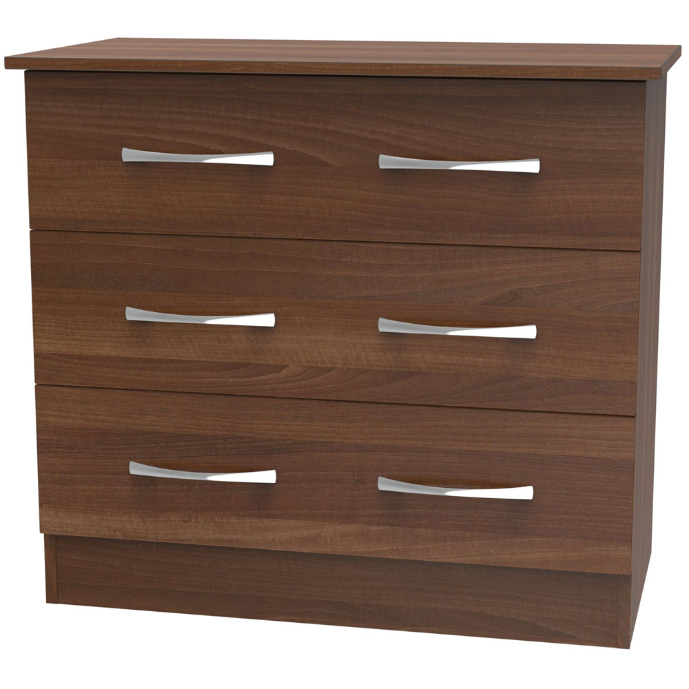 Crowndale Avon 3 Drawer Noche Walnut Chest of Drawers Image 2