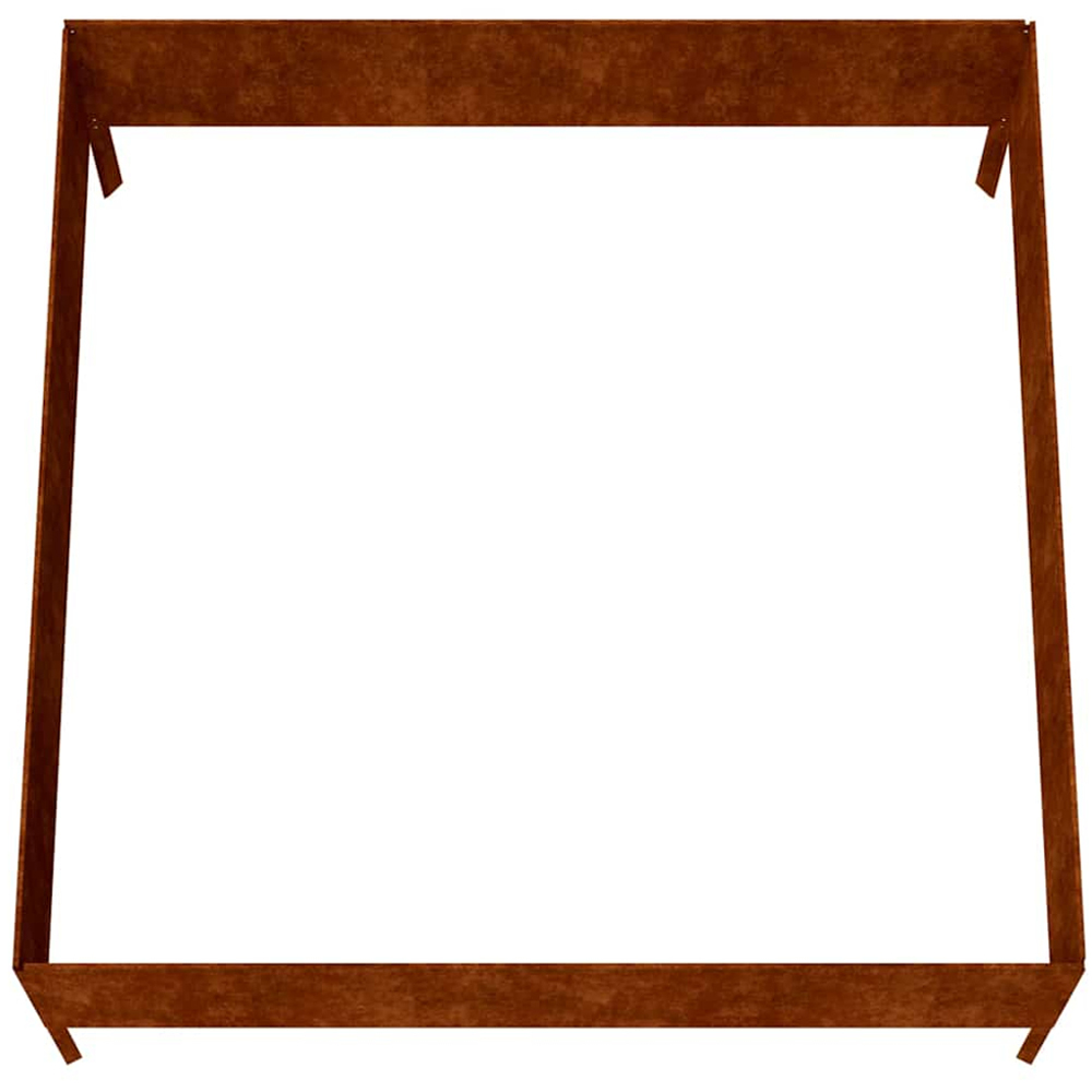 vidaXL Brown Corten Steel Raised Garden Bed 41 x 100 x 100cm Image 4