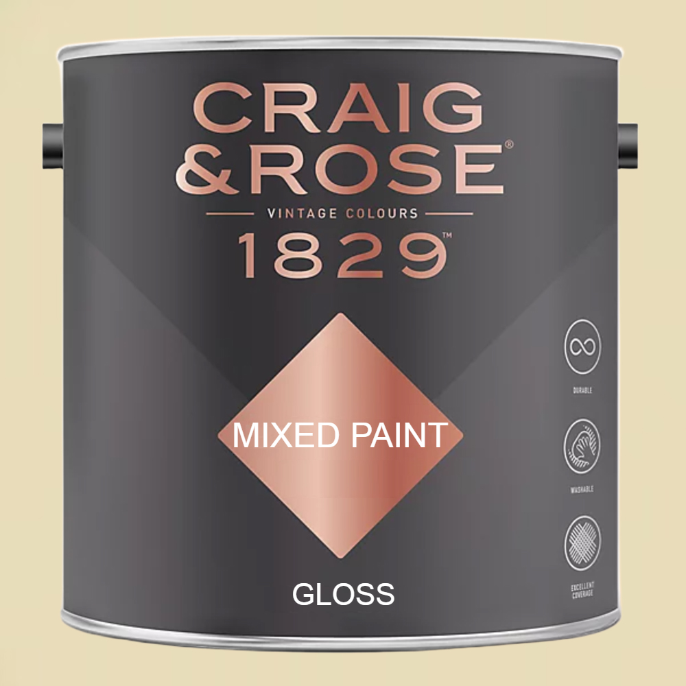 Craig & Rose 1829 Vintage Walls Wood and Metal Jasper Yellow Gloss Mixed Paint 2.5L Image 2