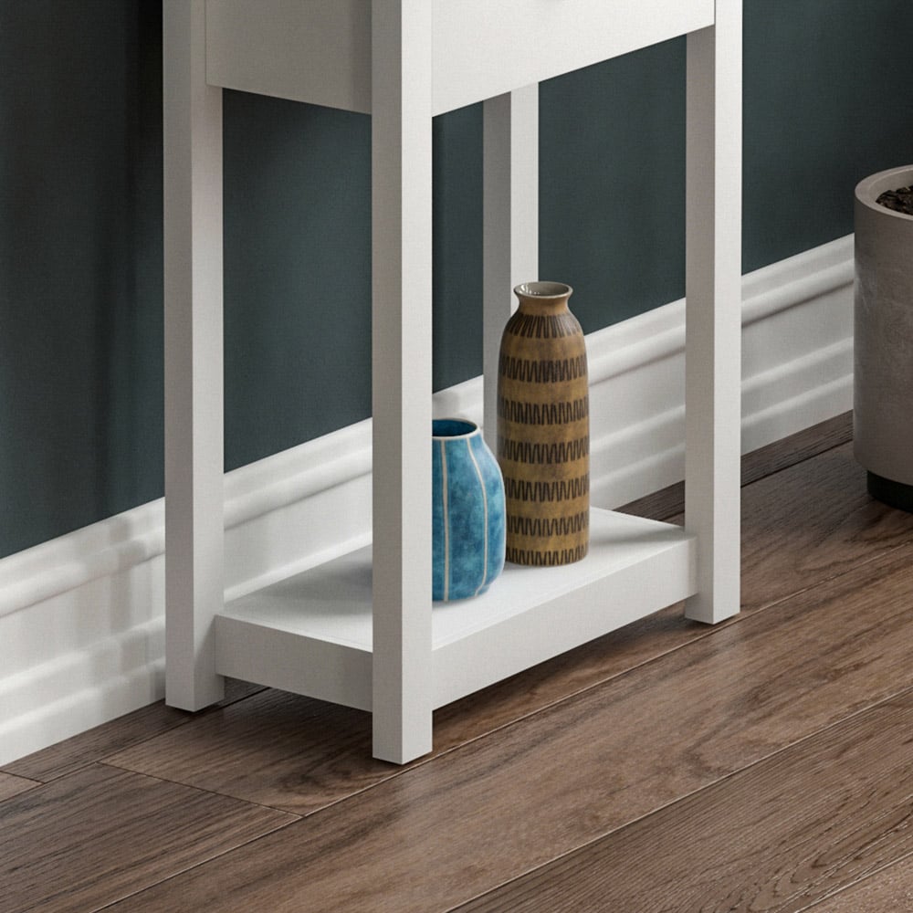Vida Designs Arlington Single Drawer White and Oak Console Table Image 5