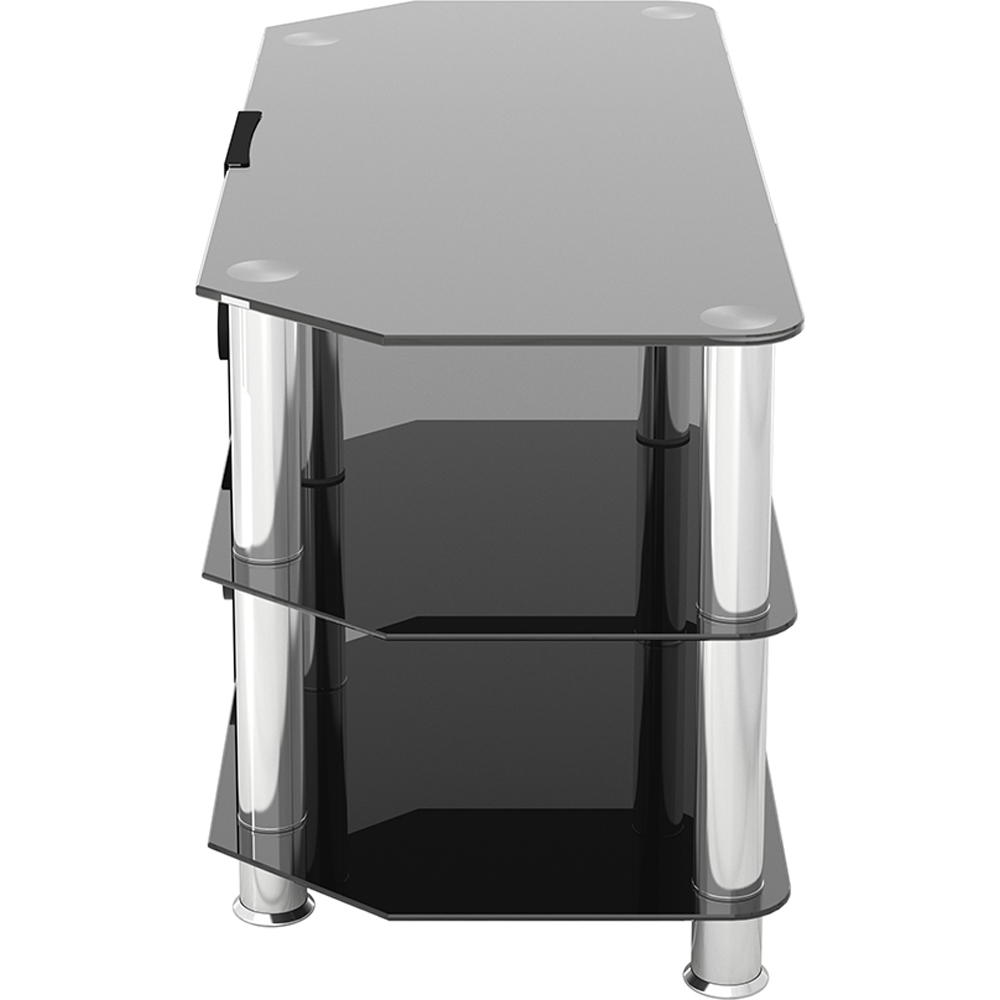 AVF Classic 3 Shelf Black Glass and Chrome Corner TV Stand Image 4