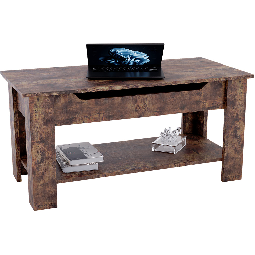 Vida Designs Dark Wood Lift Up Coffee Table Image 2