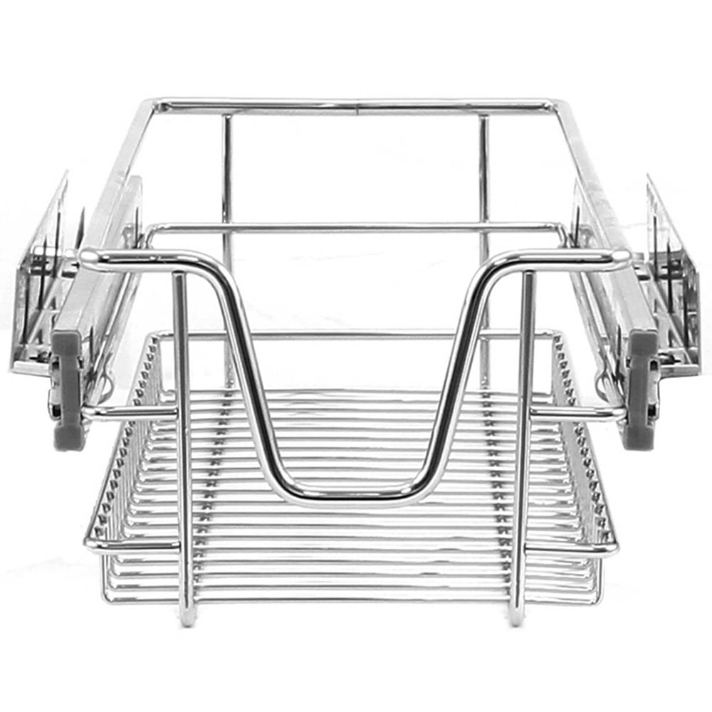 Kukoo Silver Chrome Coated Steel Wide Cabinet Basket 4 Pack Image 1