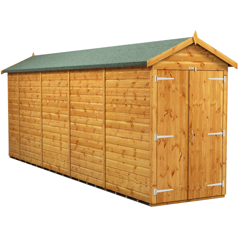 Power Sheds 18 x 4ft Double Door Apex Wooden Shed Image 1