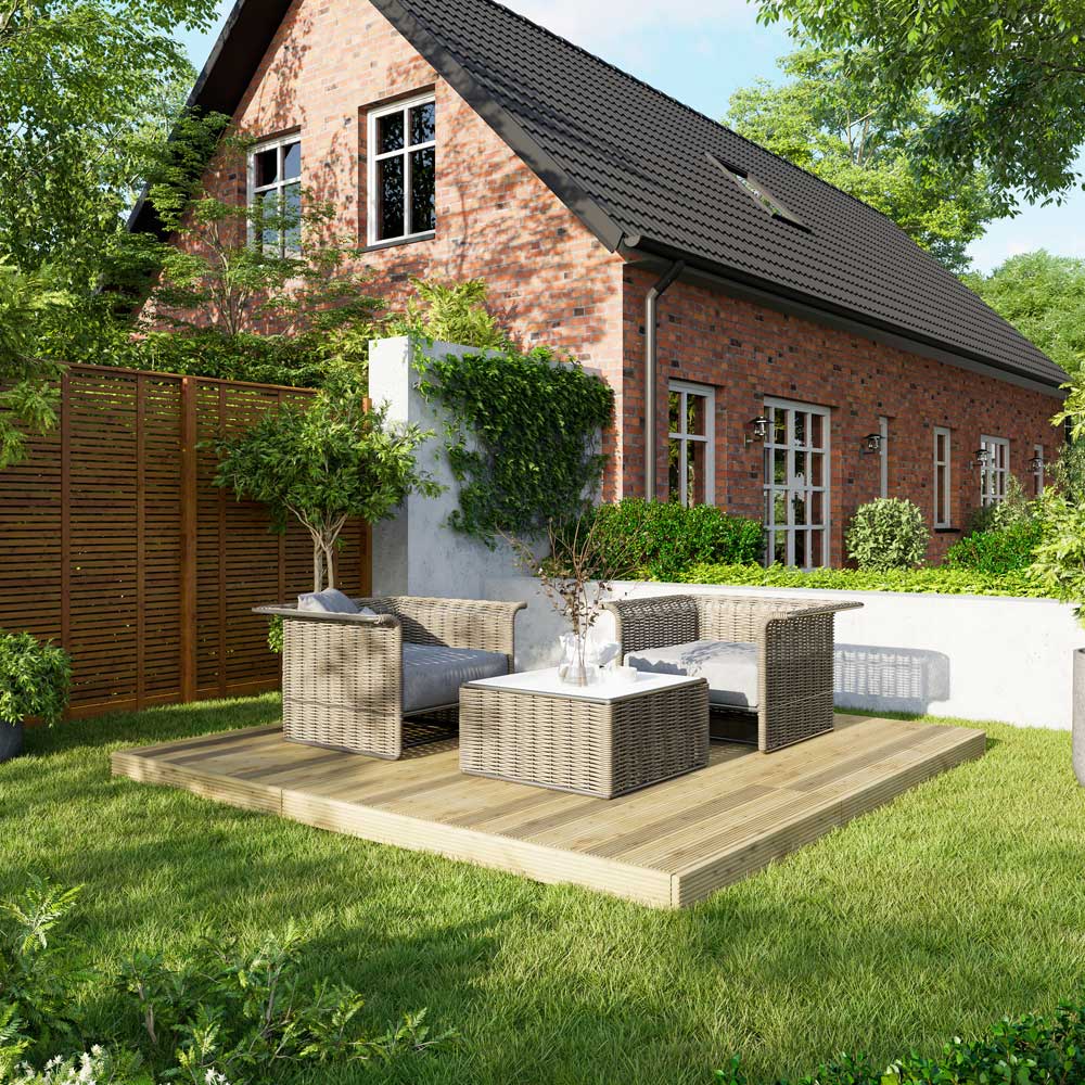 Power 10 x 10ft Timber Decking Kit With No Handrails Image 2