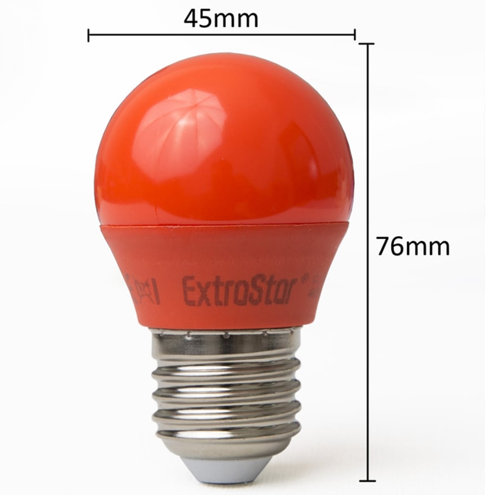 ExtraStar E27 4W Red Golf Ball LED Light Bulb Image 3