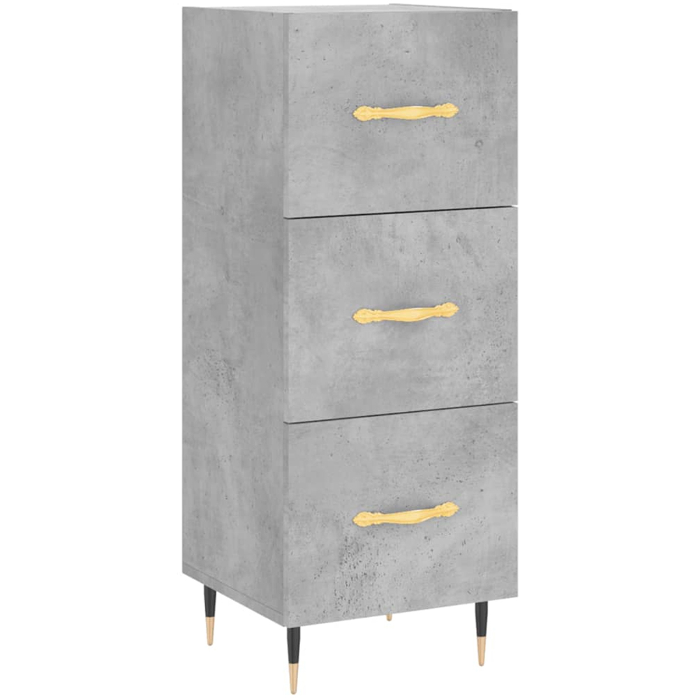 vidaXL Single Door 3 Drawer Concrete Grey Highboard Image 5