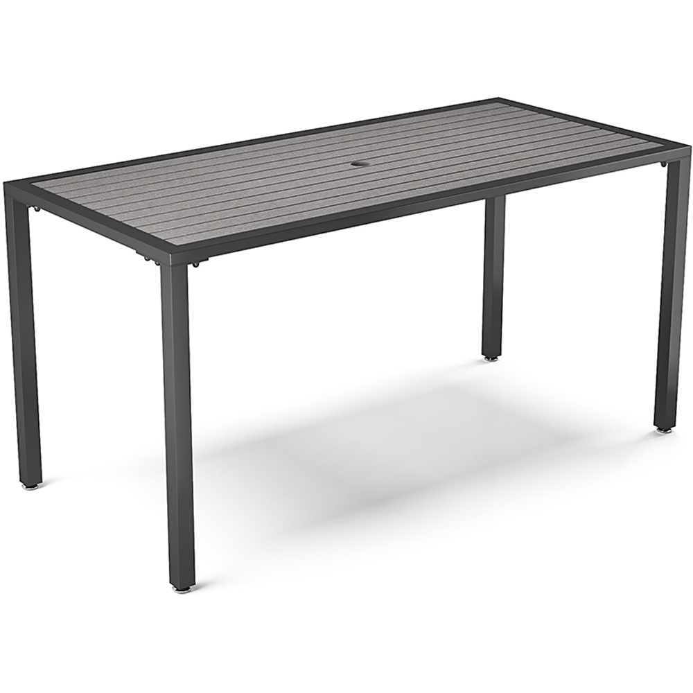 Living and Home 4 Seater Grey Dining Table with Parasol Hole 150cm Image 2