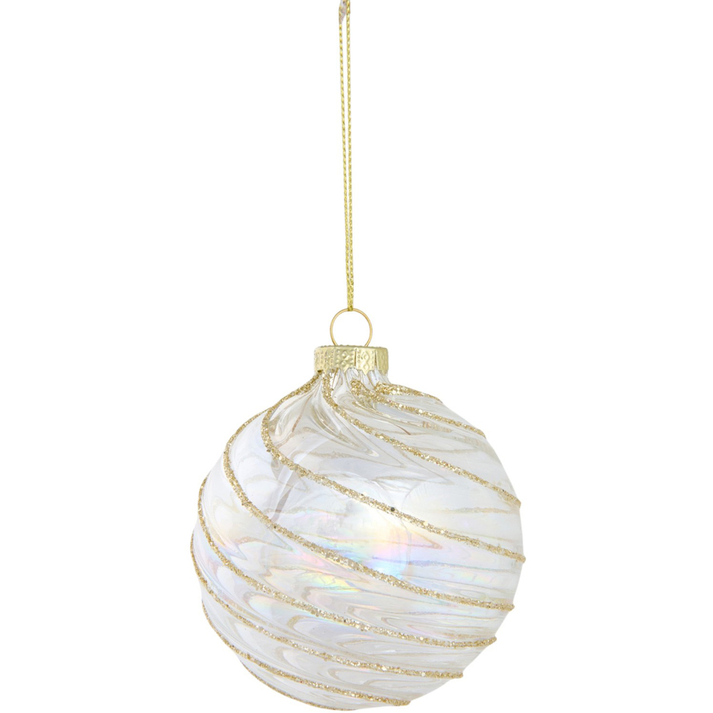 Iridescent Gold Glitter Bauble Image 4