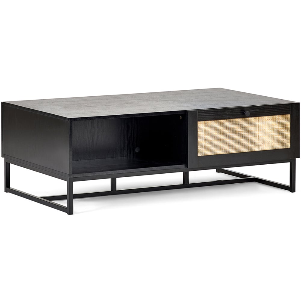 Julian Bowen Padstow 2 Drawer Black Coffee Table Image 2
