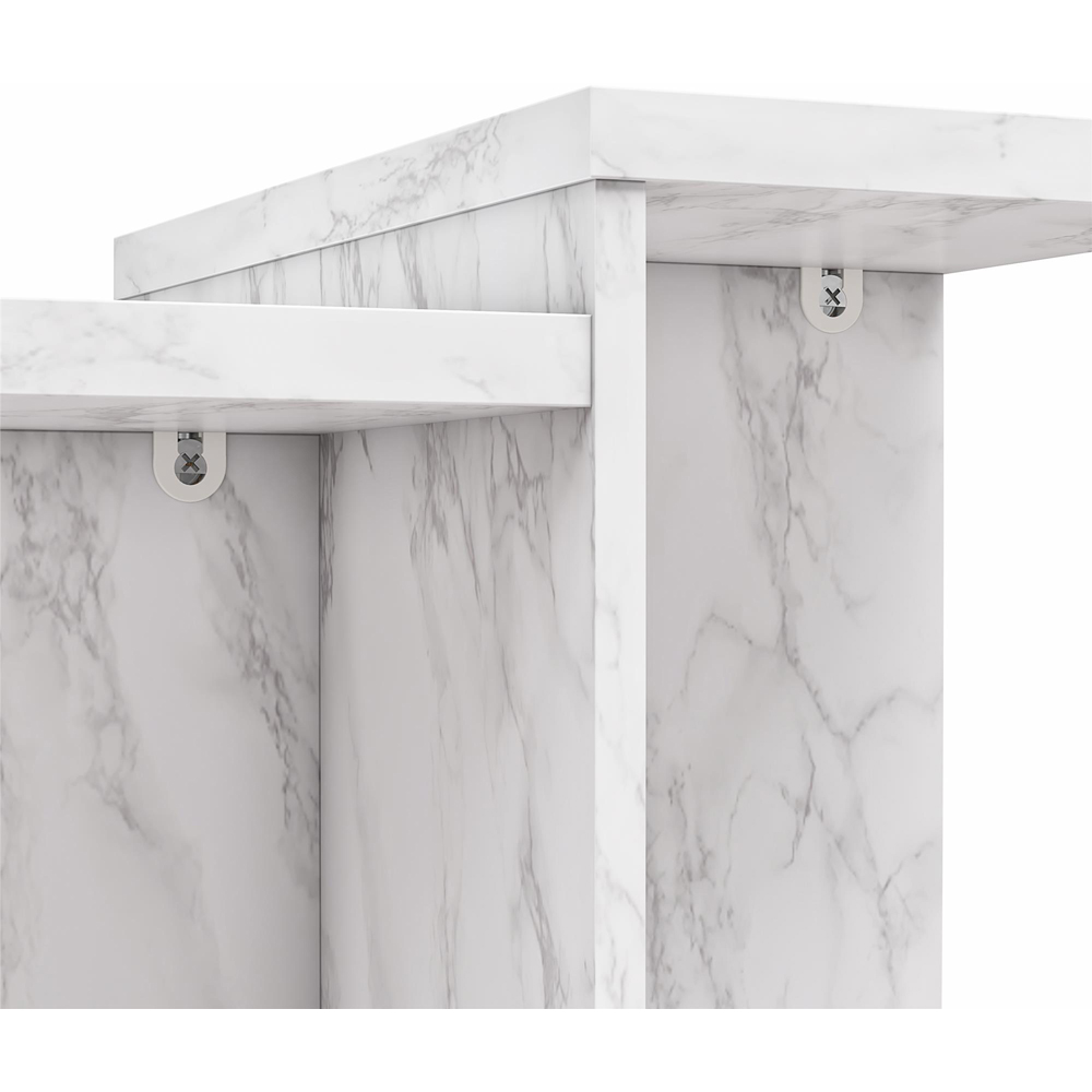 Dorel Home Brielle White Faux Marble Accent Table Image 6
