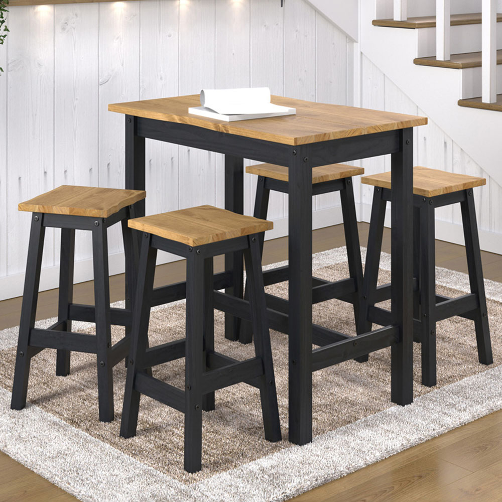Core Products Corona 2 Seater High Breakfast Table Set Black Image 1
