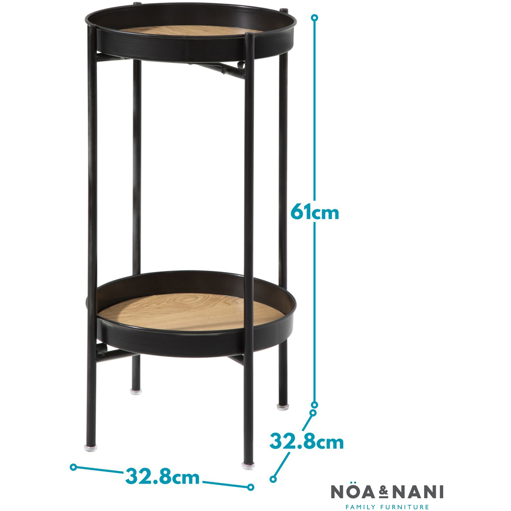Noa and Nani Solna Single Shelf Black Garden Side Table Image 8