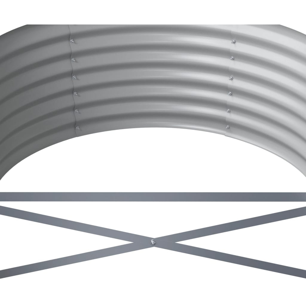 vidaXL Silver Galvanised Steel Raised Garden Bed 36 x 80 x 620cm Image 4
