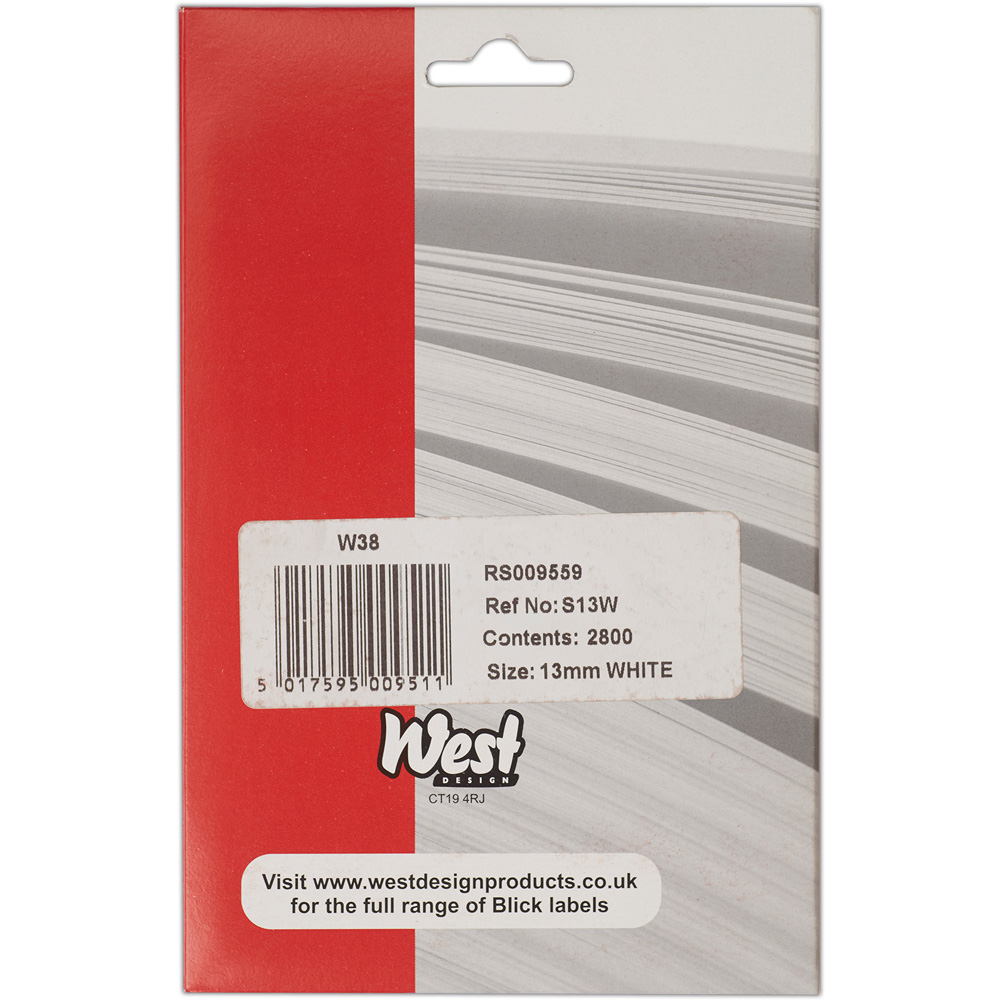 Blick White Round Self Adhesive Office Label 13mm 2800 Pack Image 3