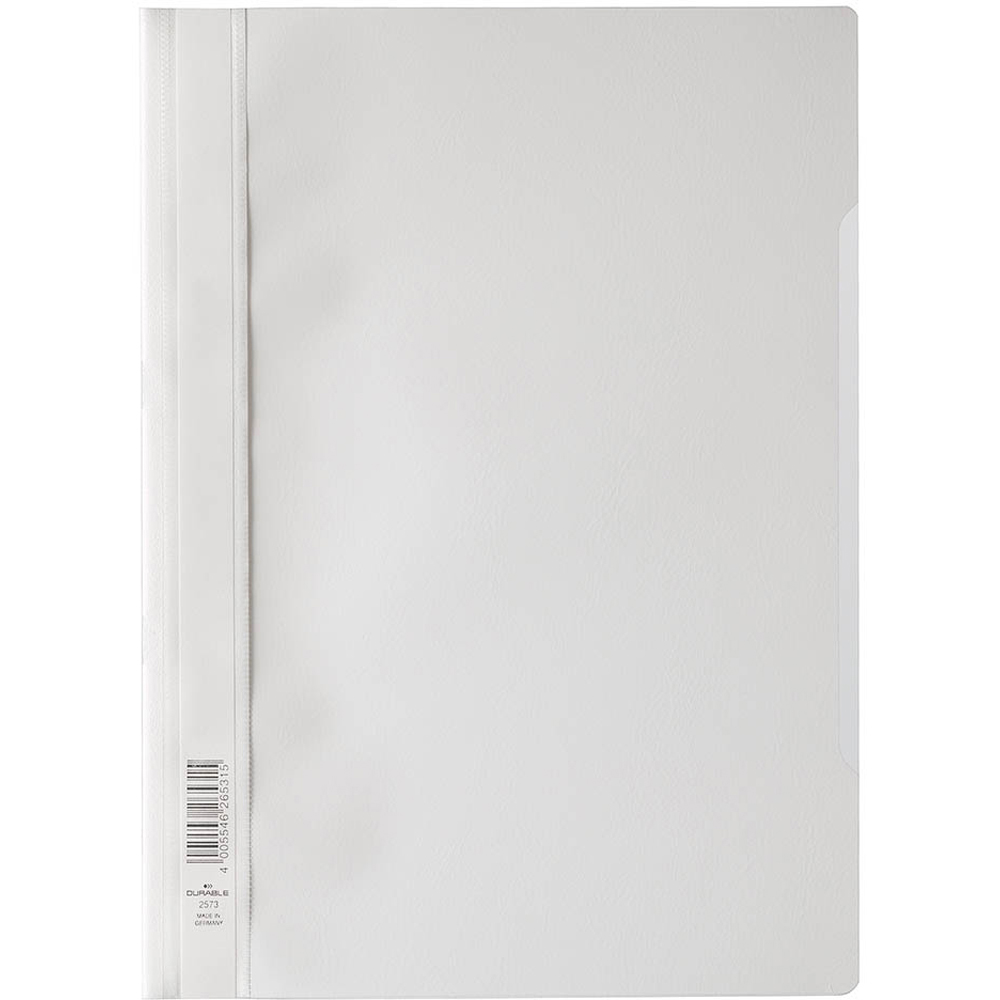 Durable A4 White Clear View Document Report File Folder 50 Pack Image 1
