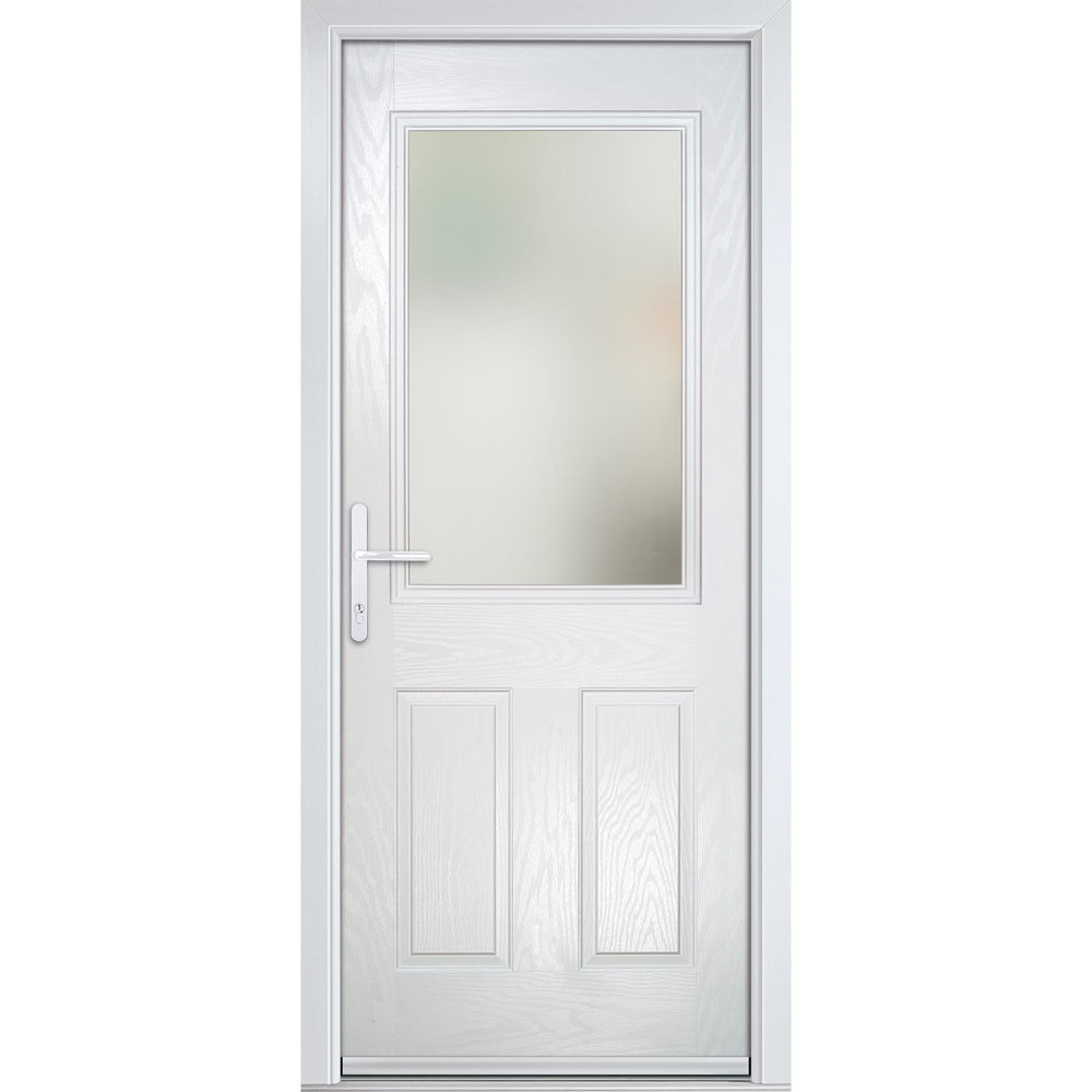 Crystal-Direct White GRP Clear Glass Right Hand Open Front and Back Door 2090 x 890mm Image 1
