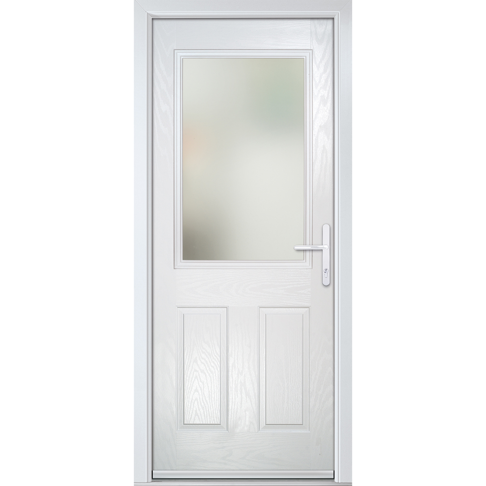 Crystal-Direct White GRP Stipolytte Glass Left Hand Open Front and Back Door 2090 x 890mm Image 1