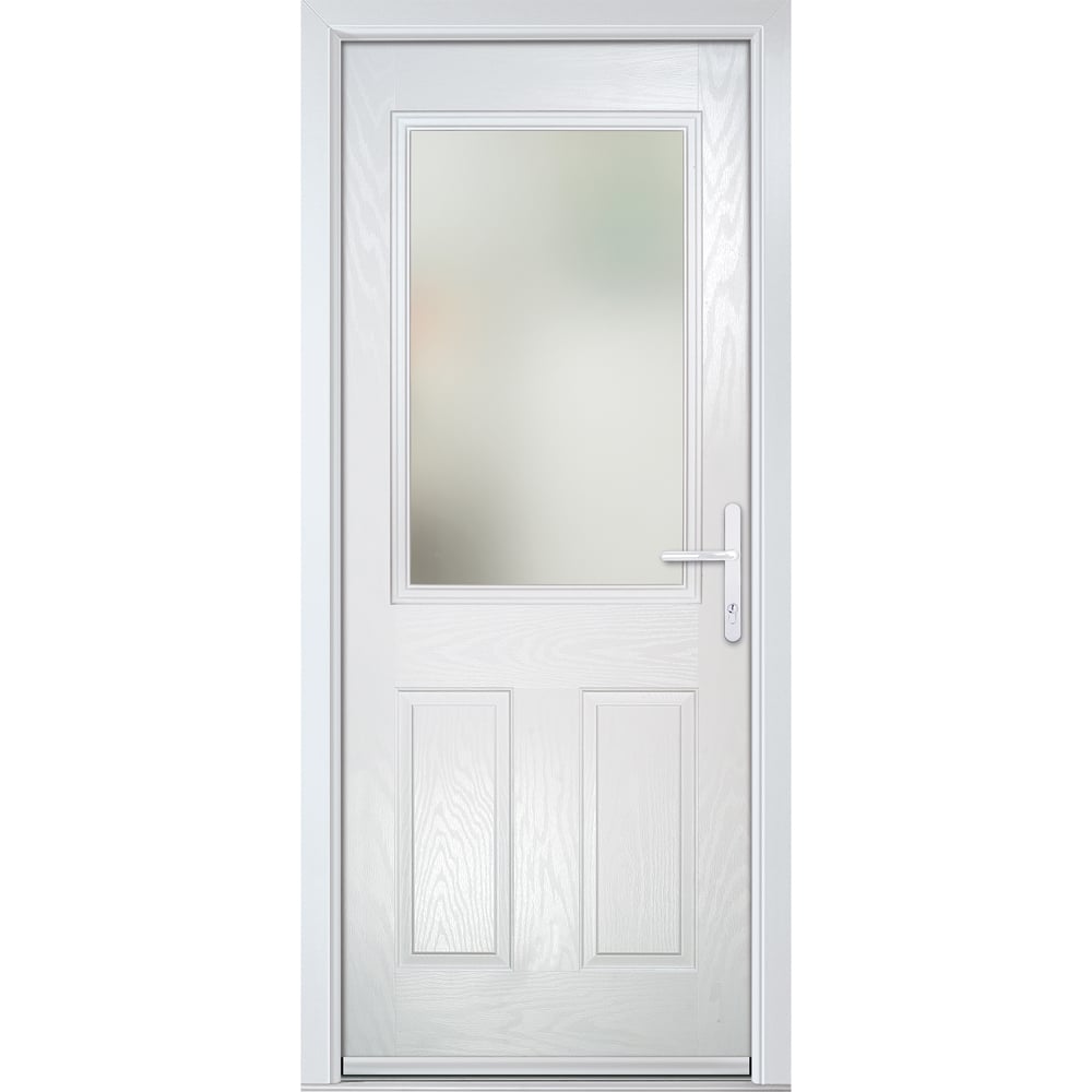 Crystal-Direct White GRP Clear Glass Left Hand Open Front and Back Door 2090 x 920mm Image 1