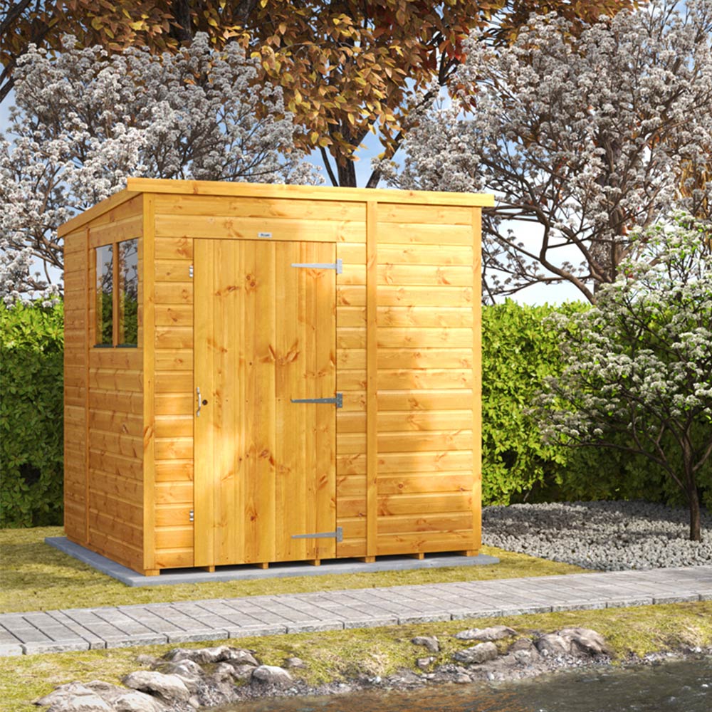 Power Sheds 6 x 6ft Pent Wooden Shed with Window Image 2