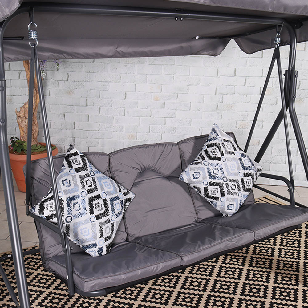 Royalcraft Cairo 3 Seater Grey Swing Chair Image 7
