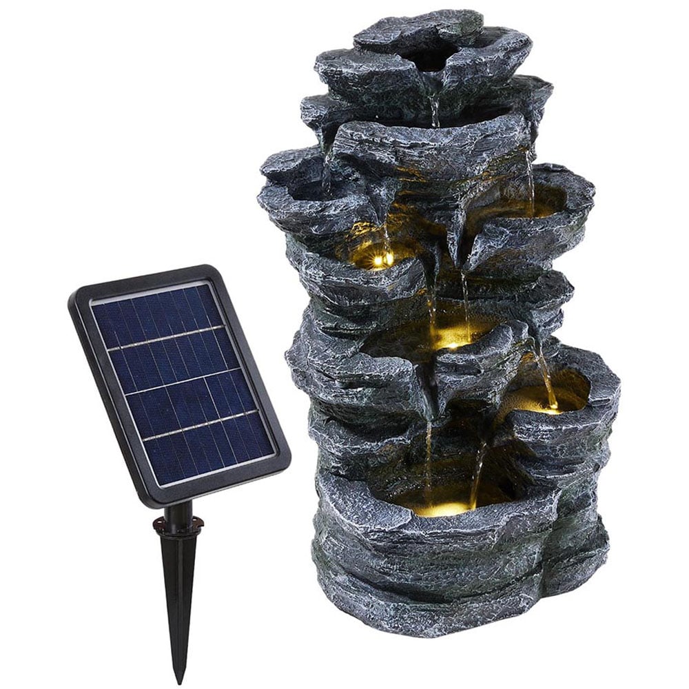 Living and Home Solar Powered Resin Water Feature Image 1
