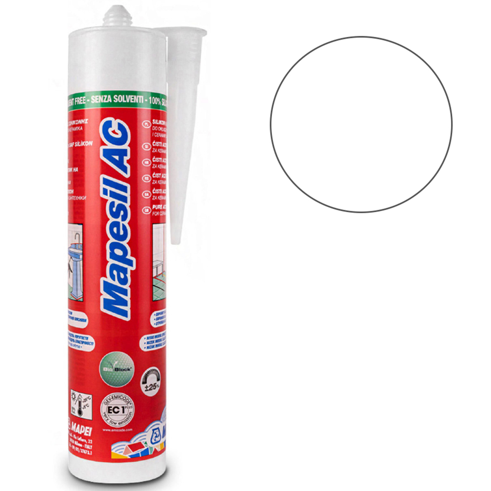 MAPEI Mapeisil AC 100 White Silicone Sealant 310ml Image 2