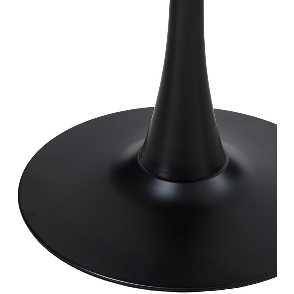 Living and Home 2 Seater Metal Base Modern Round Dining Table Walnut and Black Image 7